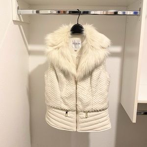 GUESS Faux Fur& Faux Leather Vest NWOT